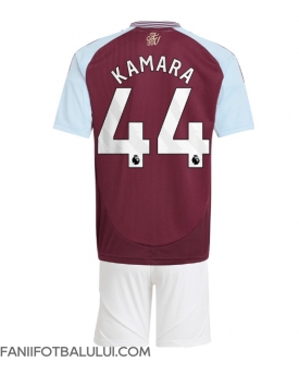 Aston Villa Boubacar Kamara #44 Echipament de Fotbal Replică 2024-25 Copii Acasa (+ Șorturi)